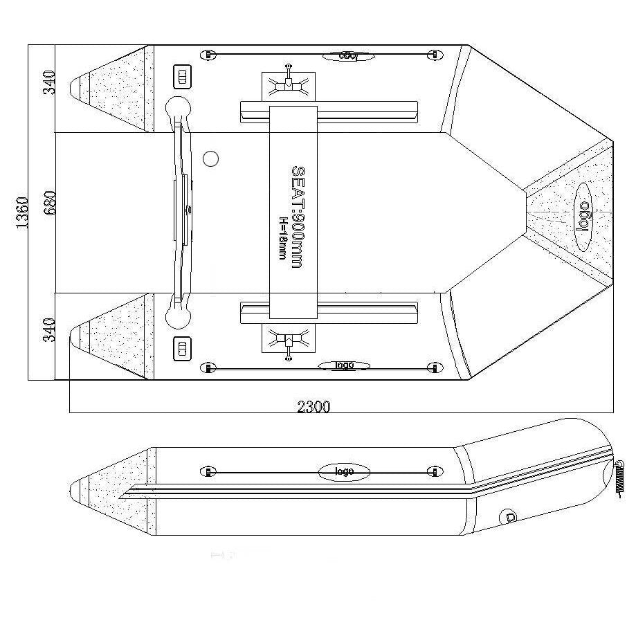 Seago 230 AF Inflatable Dinghy - Air Deck