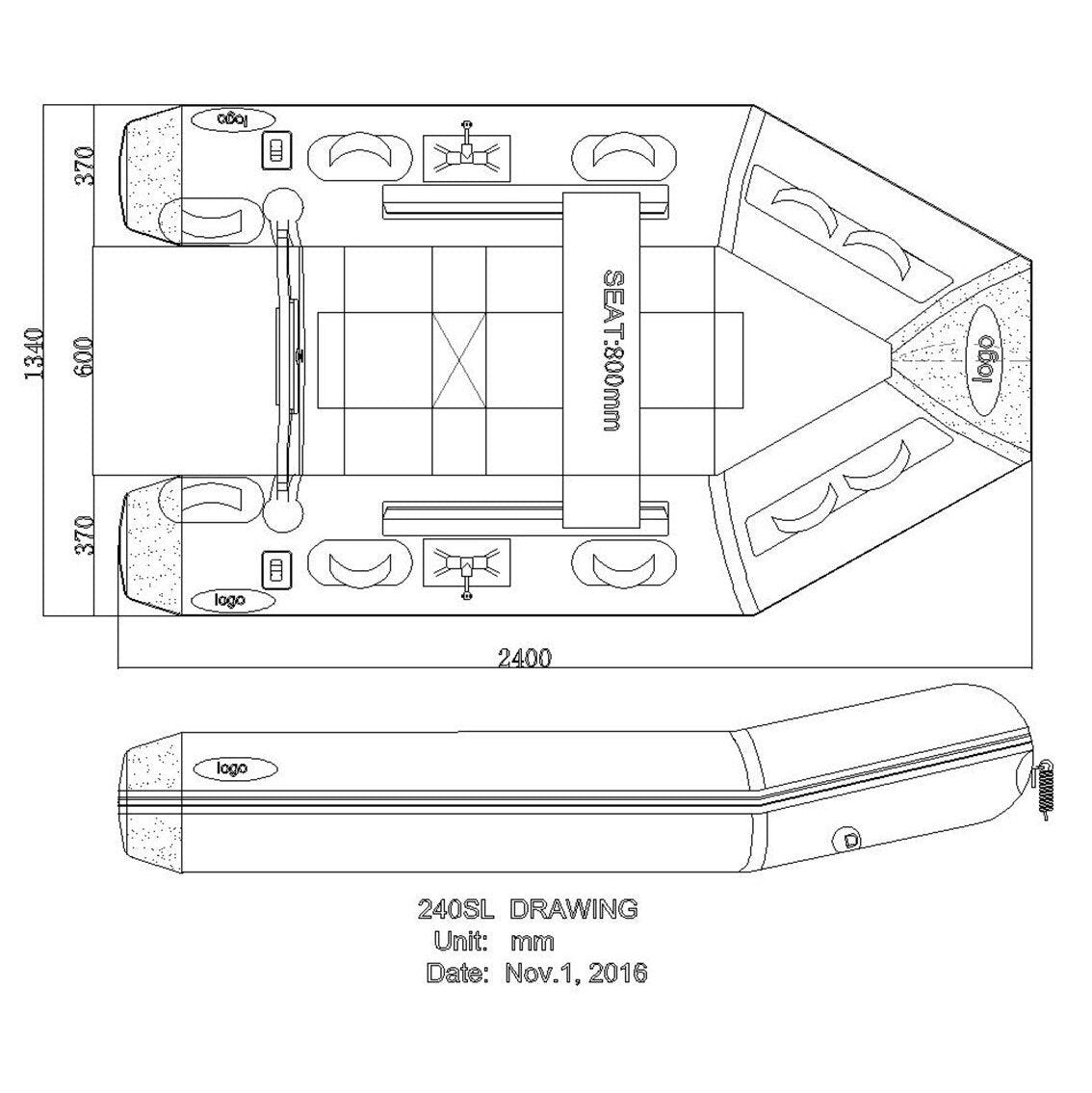 Seago Spirit 240 Inflatable Dinghy With Dinghy Wheels - Slatted