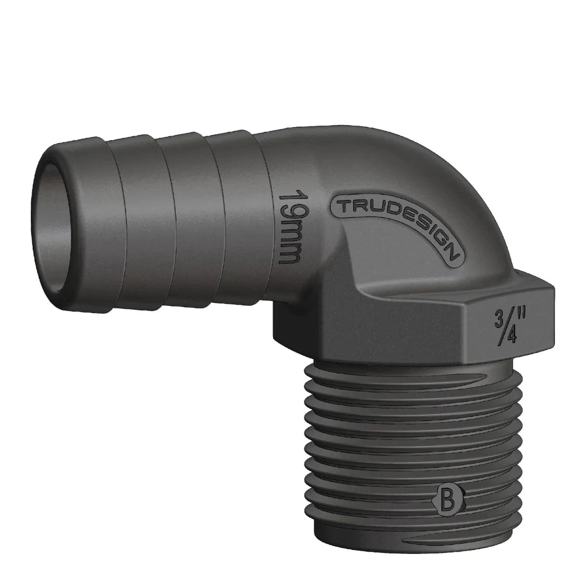 TruDesign Compact Hose Tail 90 Degree Male Thread