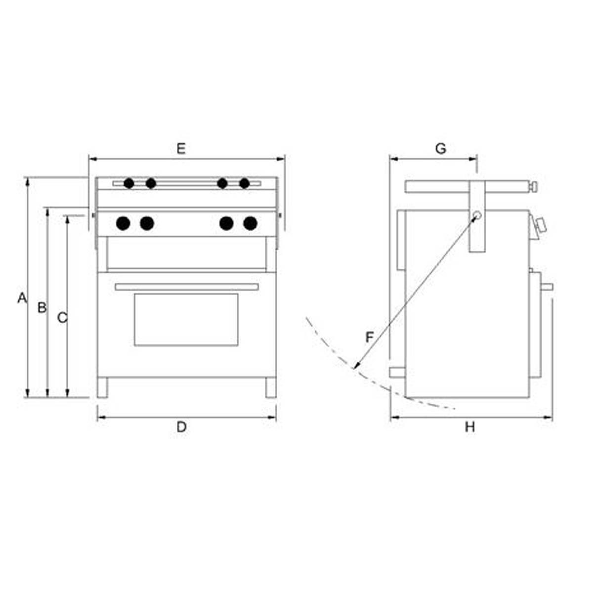 Leisure Products Pacific 5000 Oven And 3 Burner Hob