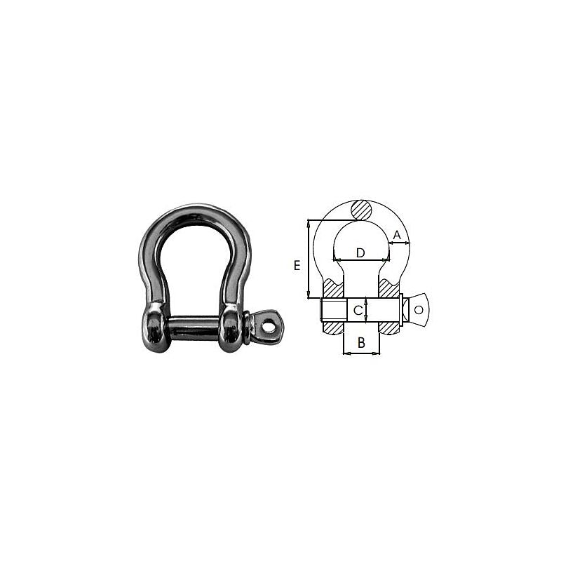 Waveline Stainless Steel Steel Bow Shackle