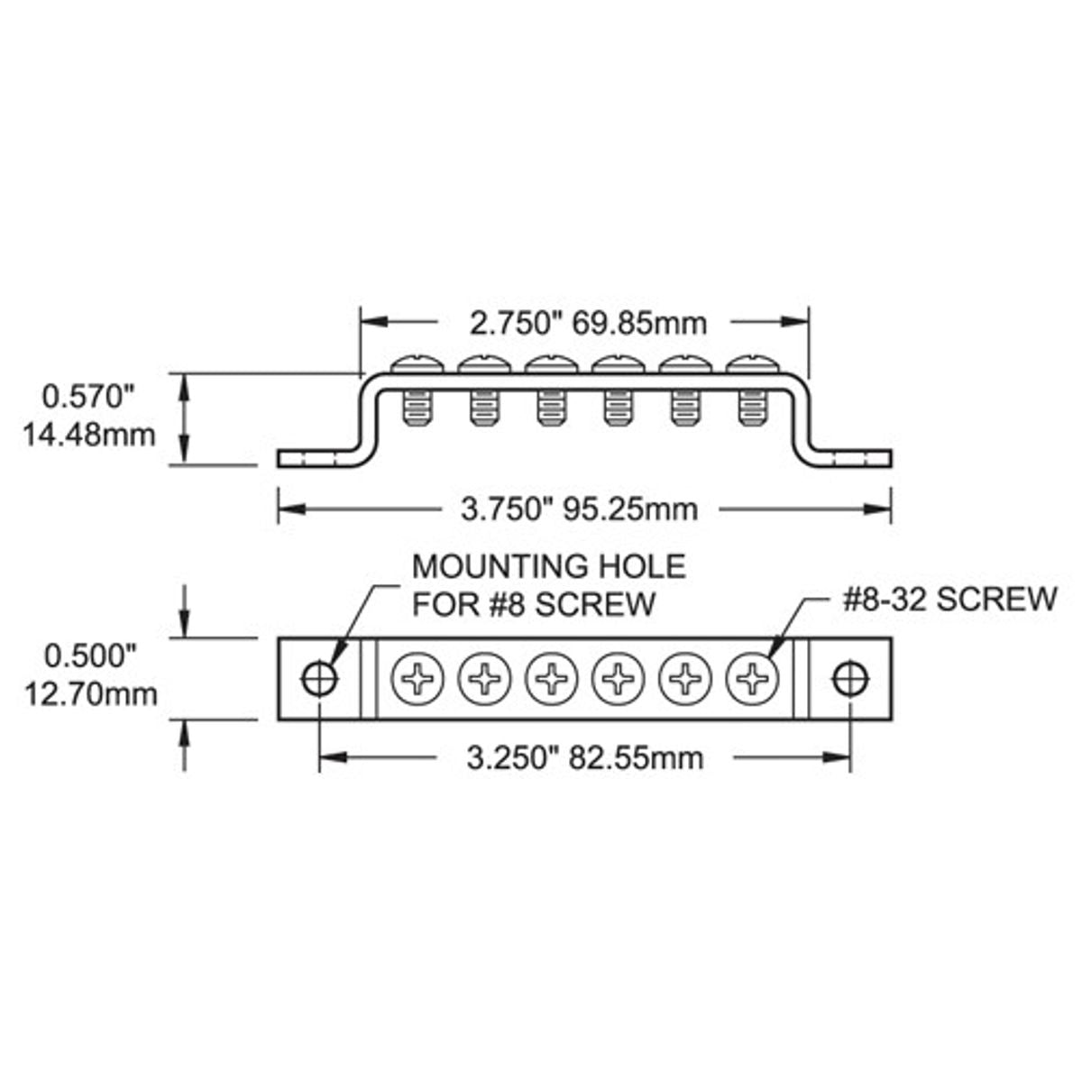 Blue Sea Systems Minibus 100A Grounding BusBar - 6 Gang