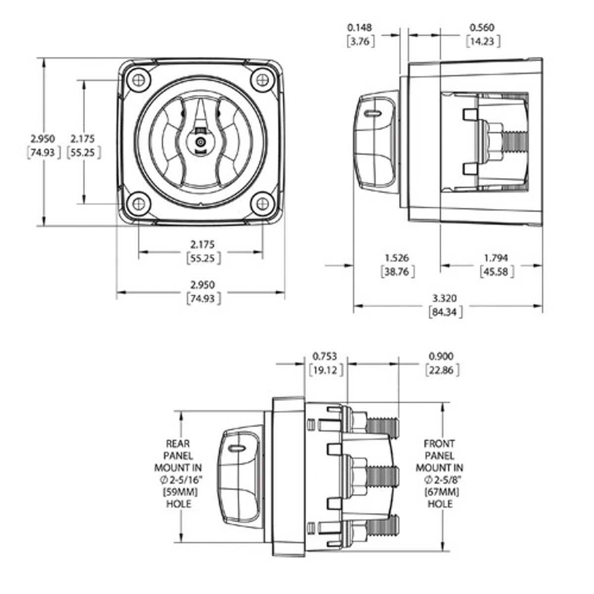 Blue Sea Systems M Series Dual Circuit Battery Switch