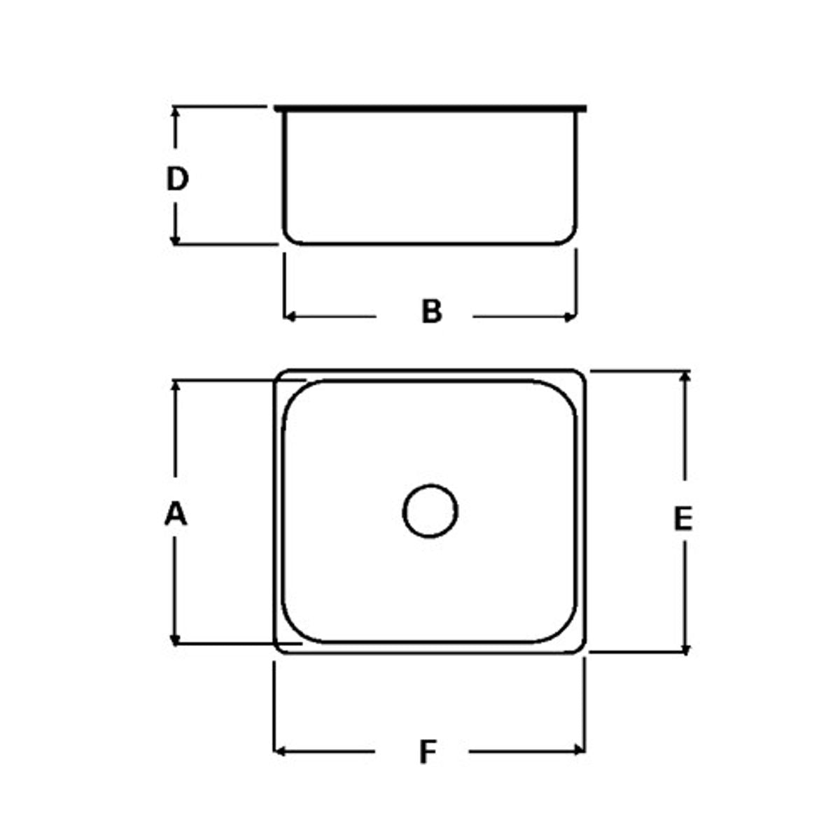 Osculati Stainless Steel Square Sink - 330 x 330 x 150mm