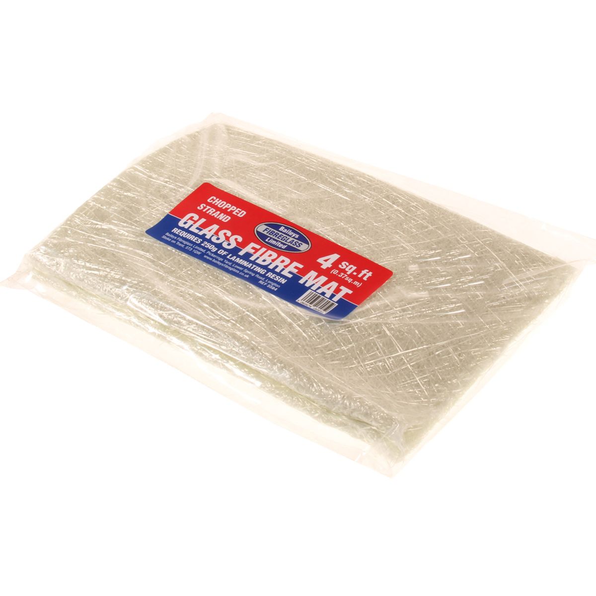 Baileys Fibreglass Chop Strand Glass Fibre Emulsion Bound Matting - 300g/4ft²