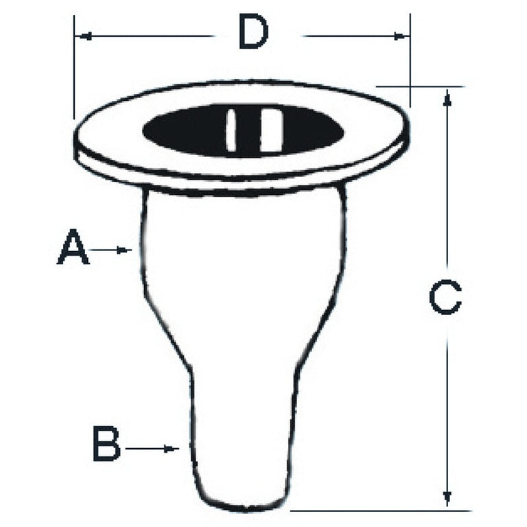 Osculati Thru Hull Skin Fitting With Flush Flange And Hose Barb