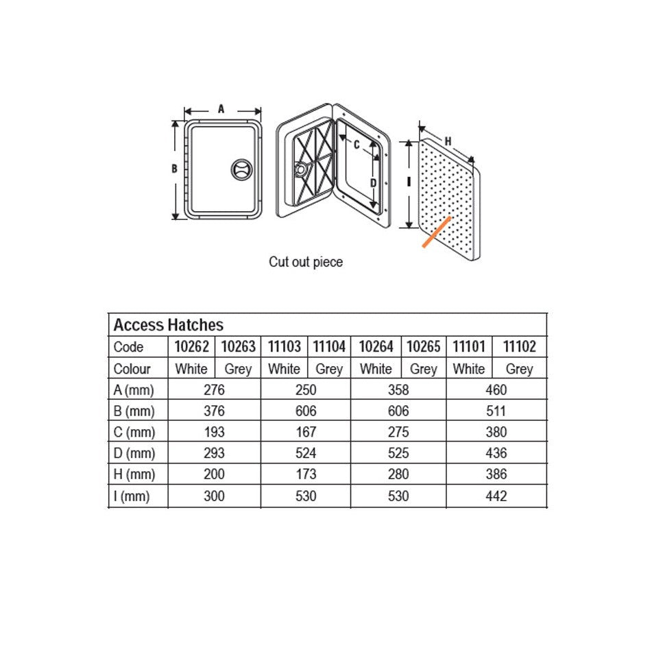 Lalizas Inspection Access Hatch 276 x 376mm