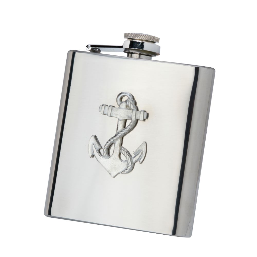 Fishing Hip Flasks, Pewter & Steel Flasks