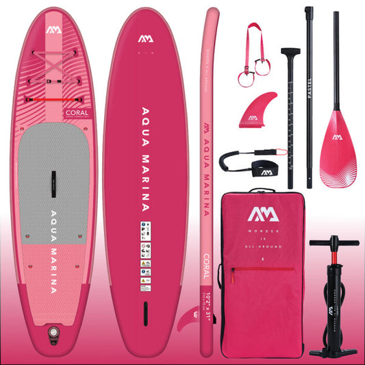 Aqua Marina Coral Advanced iSUP 10'2" Inflatable Paddle Board - Raspberry Pink