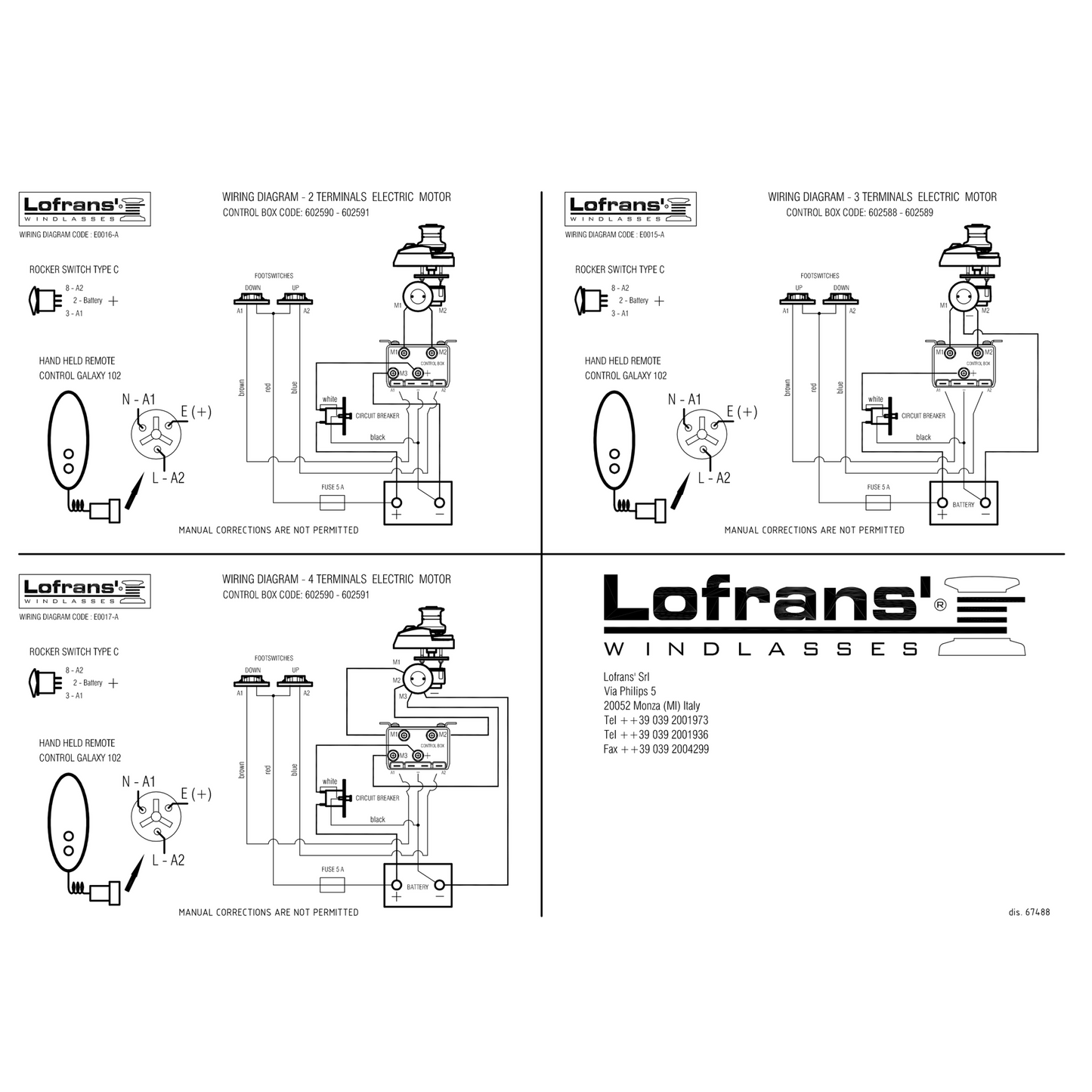 Lofrans Windlass Solenoid Relay Control Box