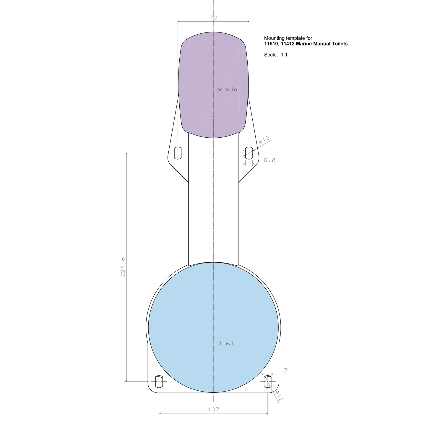 Nuova Rade LT Series Manual Marine Toilet