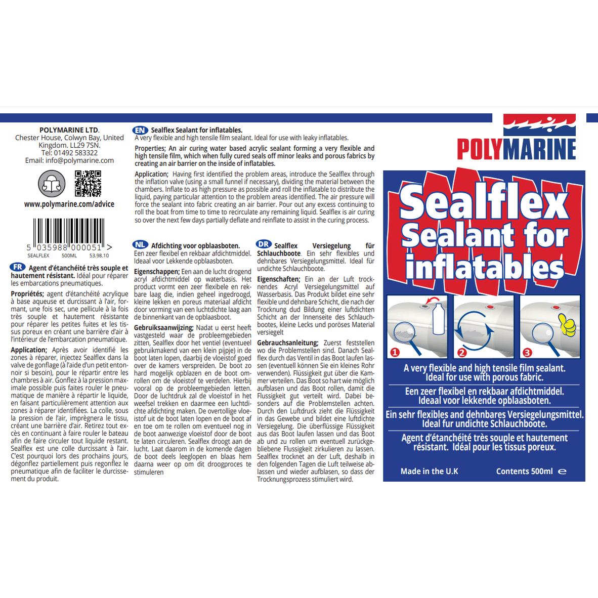 Polymarine Sealflex Inflatable Boat Sealant - 500ml