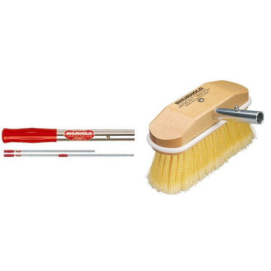 Shurhold Telescopic Handle With Soft 8" Flagged Side Attached Brush Head