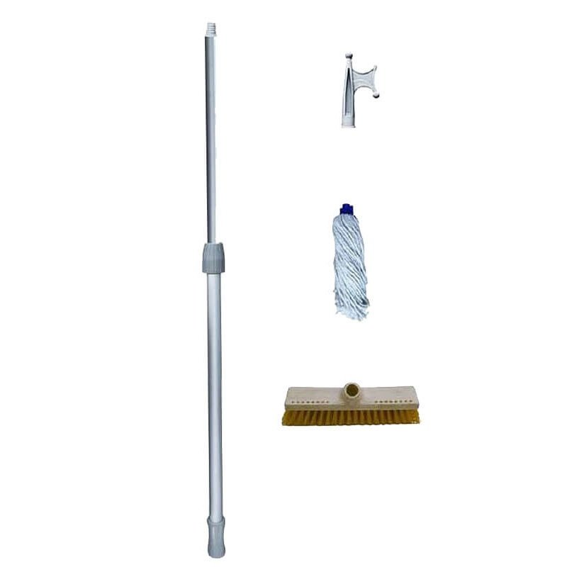 Telescopic Boat Hook With 3-In-1 Washing Kit