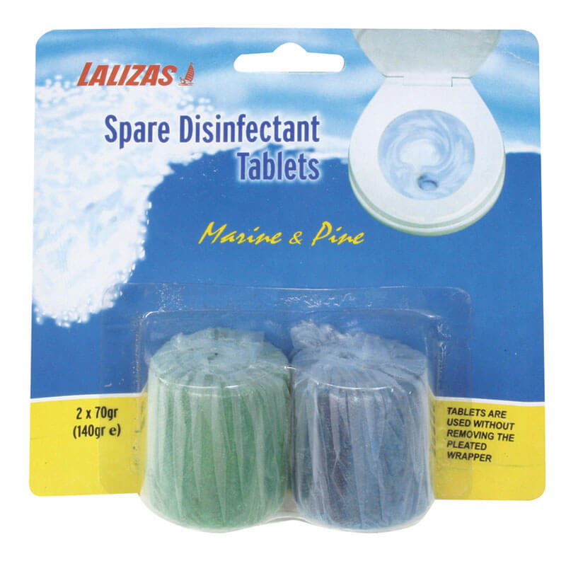 Set of 2 Spare Toilet Disinfectant Sanitising Tablets - Marine & Pine