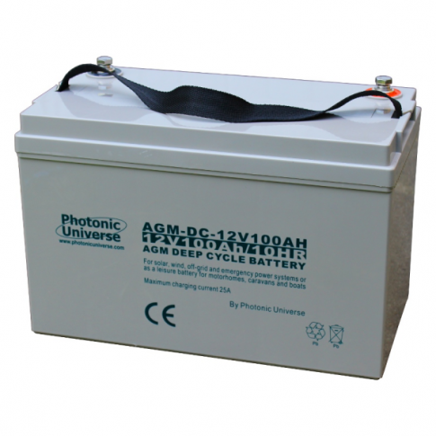 AGM Deep Cycle Battery For Motorhomes, Caravans, Boats And Off-Grid Power Systems - 100ah - 12v