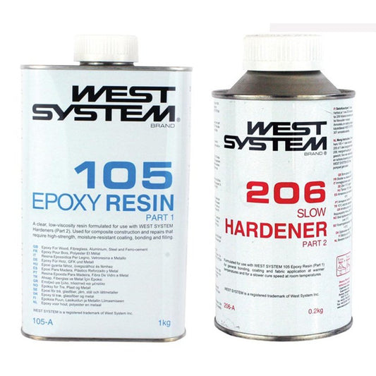 West System B Pack 105 Resin 5kg + 206 Slow Hardener 1kg