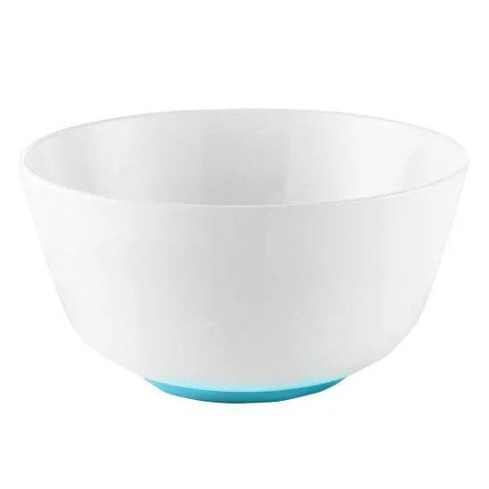 Sorona Non-Slip White Bowl with Vivid Blue End.