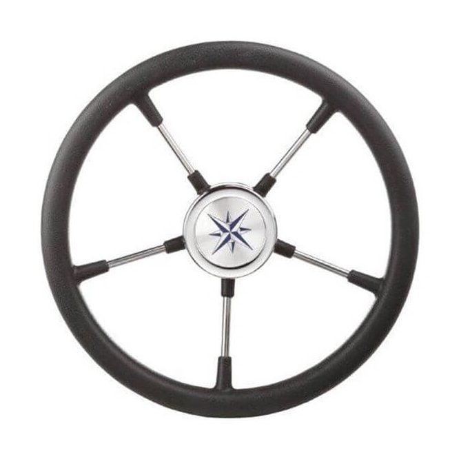 Ultraflex Riva Marine Steering Wheel Black Stainless Steel 360mm