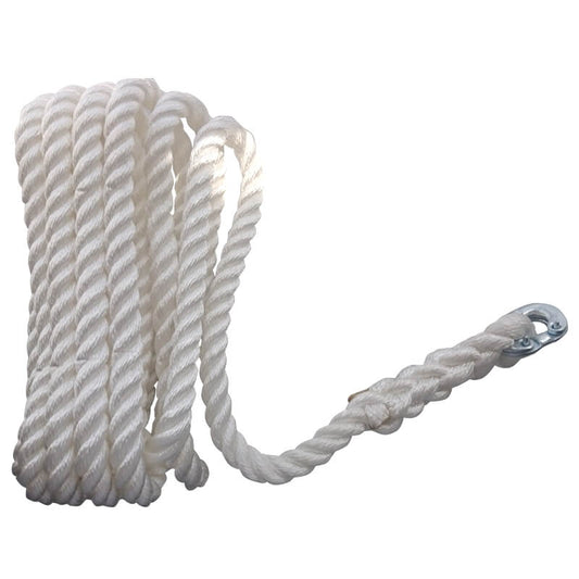 3 Strand Anchor Rope with Galvanised Link Connector 14mm x 30mtr