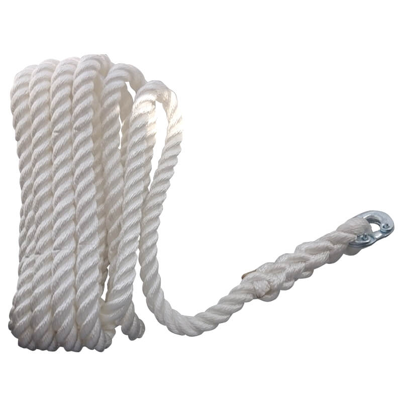 3 Strand Anchor Rope with Galvanised Link Connector 12mm x 30mtr