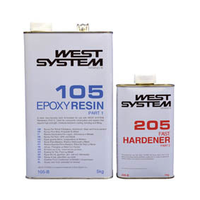 West System B Pack 105 Resin 5kg + 205 Fast Hardener 1kg