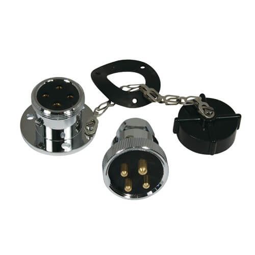 Waterproof 4 Pin Plug & Socket 5 Amp - 42mm