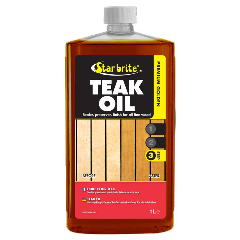 Starbrite Premium Golden Teak Oil Step 3 - 1L Litre