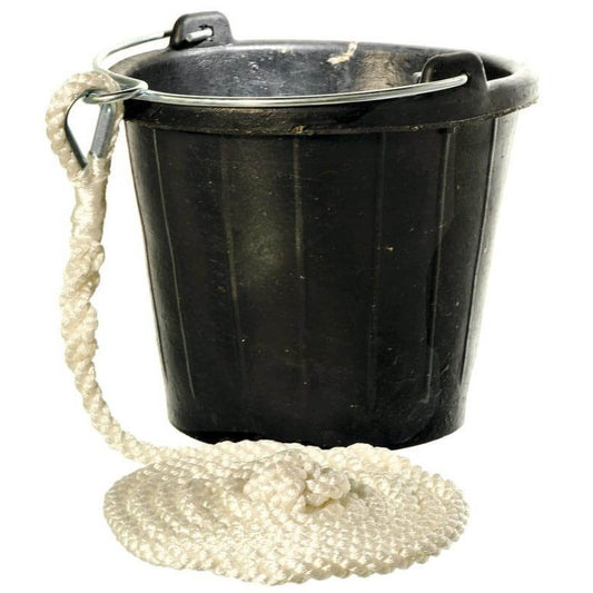 Marine Flexible Rubber Bucket With Spliced Rope - 8Ltr