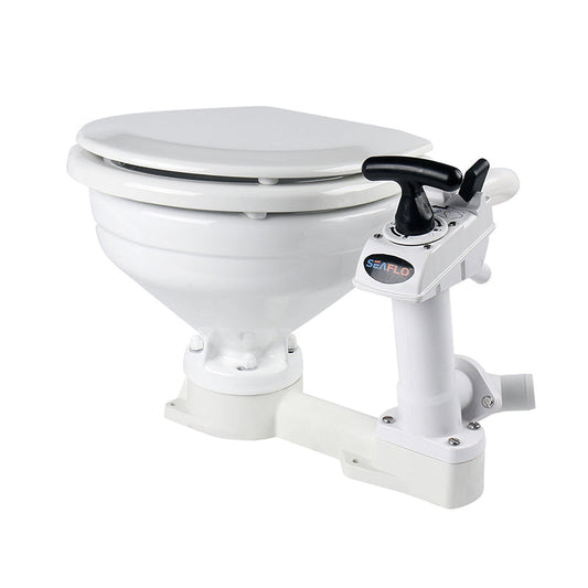 SEAFLO Manual Marine Toilet - Compact Size Bowl