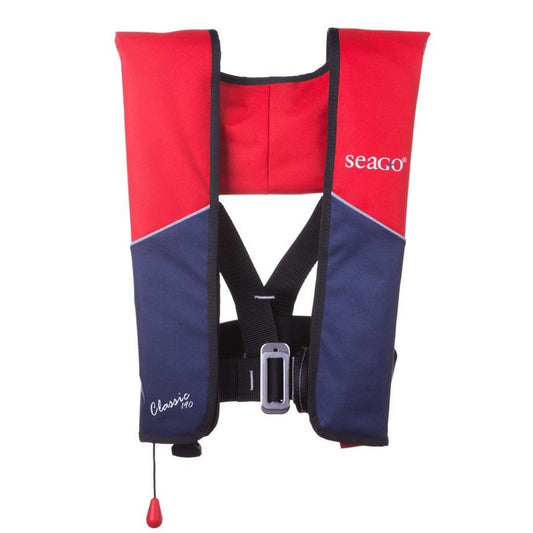 Seago Classic Lifejacket Automatic Gas & Harness Red Navy 190N