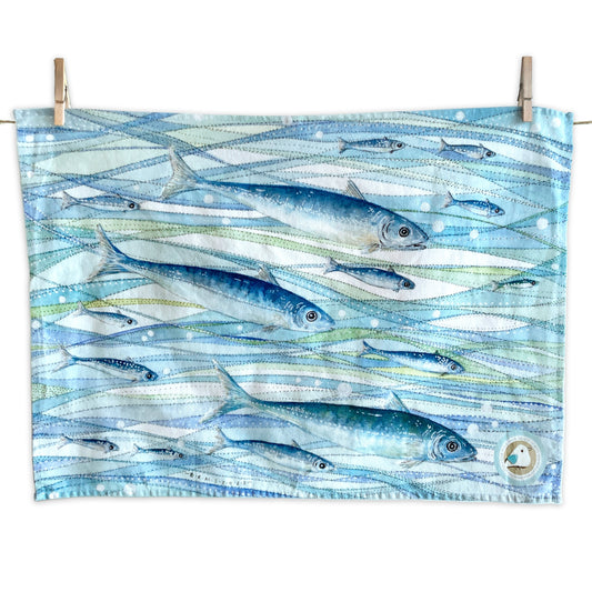 Fish Tea Towel - Nautical and Coastal Kitchen Seaside Decor