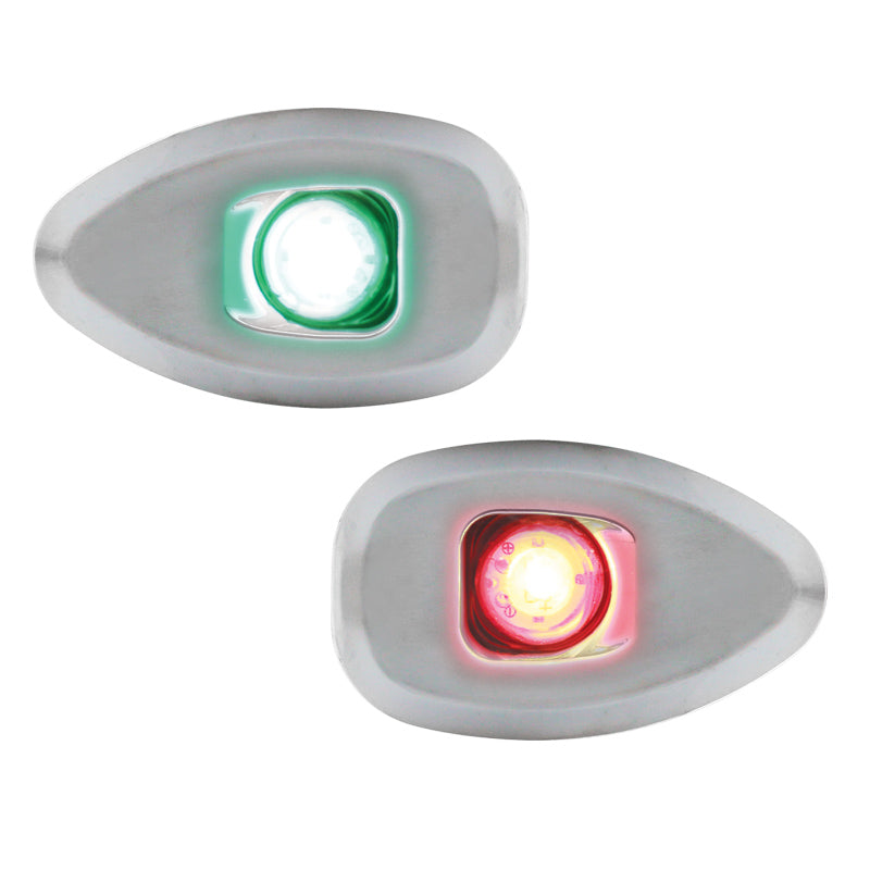 Lalizas MICRO LED 12 Starboard & Port Lights 112.5 Degree, Chrome Housing Without Holes - Side & Flush Mounted