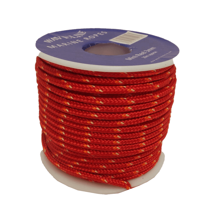 Mini Reels 3mm Braided Polyester Cord - Red - Orange / Yellow