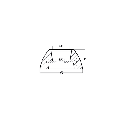 Tecnoseal 00101 Series Heavy Duty UK Disc Rudder Anode