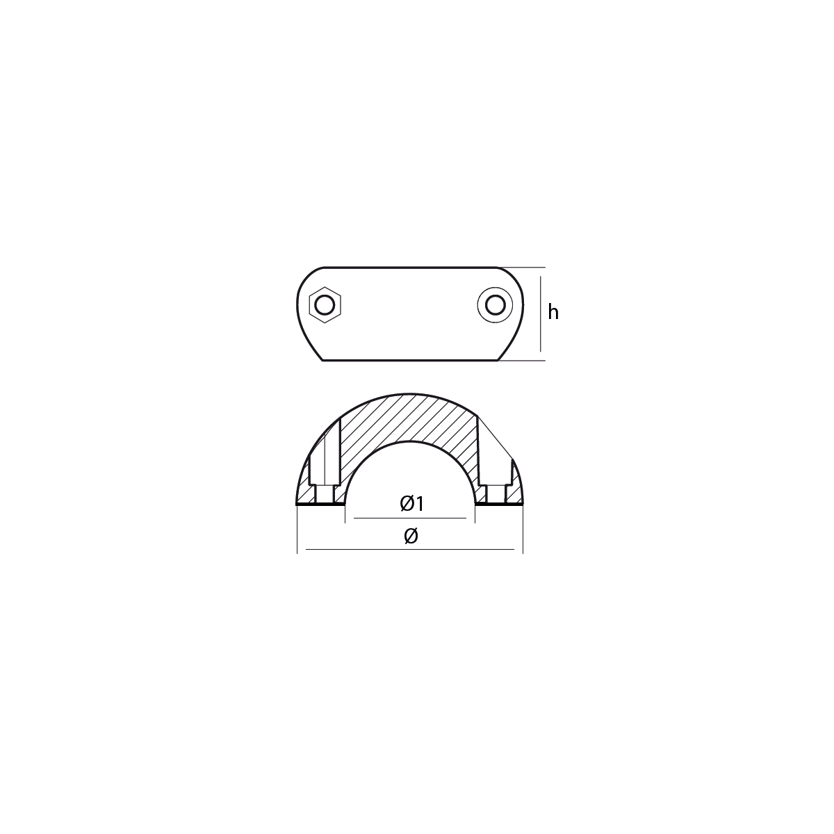 Tecnoseal 00550 Series NACA Profile Shaft Collar Anode