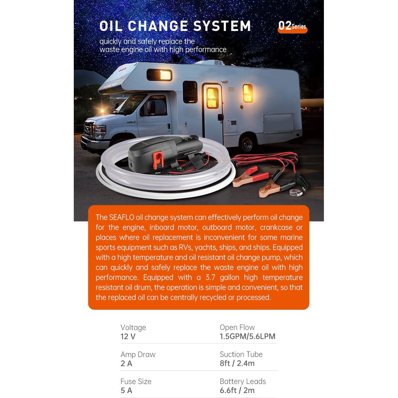 SEAFLO Engine Oil Change System - 02 Series