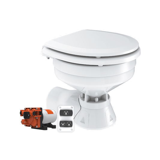 SEAFLO Quiet Flush Sea Water Electric Marine Toilet - Regular Size Bowl