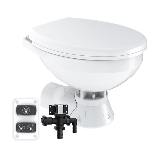 SEAFLO Quiet Flush Freshwater Electric Marine Toilet - Regular Size Bowl