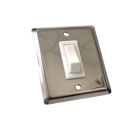 Stainless Steel Single Light Wall Switch - 12v / 15A