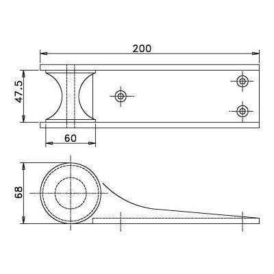 Stainless Steel Bow Roller - 200mm