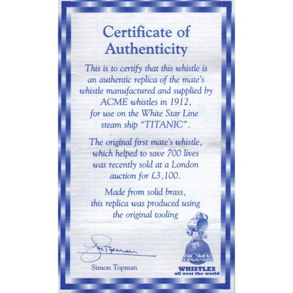 Nauticalia Nautical RMS Titanic Whistle