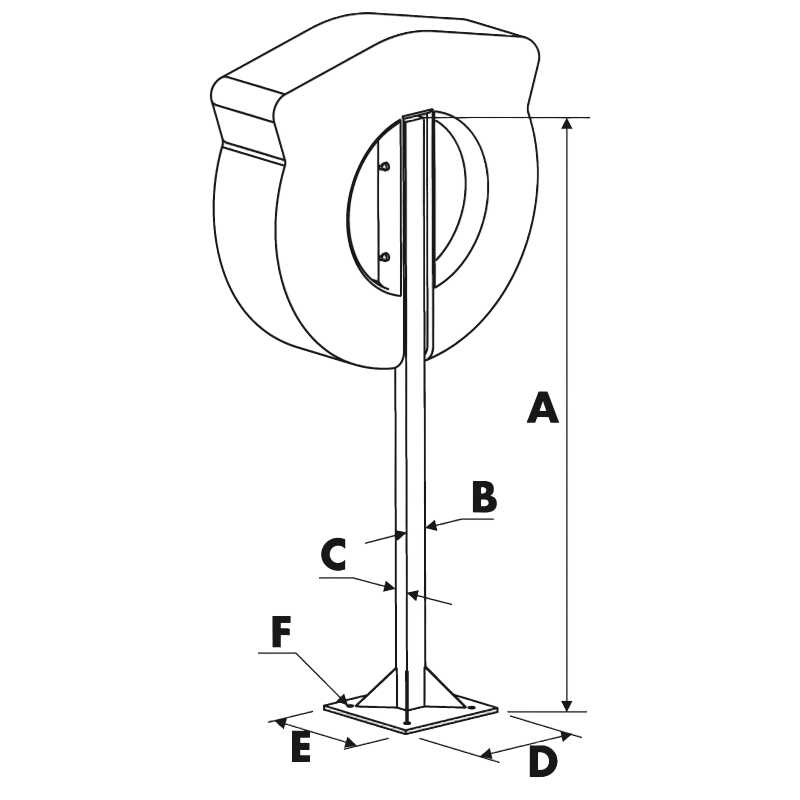 Lalizas Deck Pole Base For Solas Approved MOB Lifebuoy Ring Case