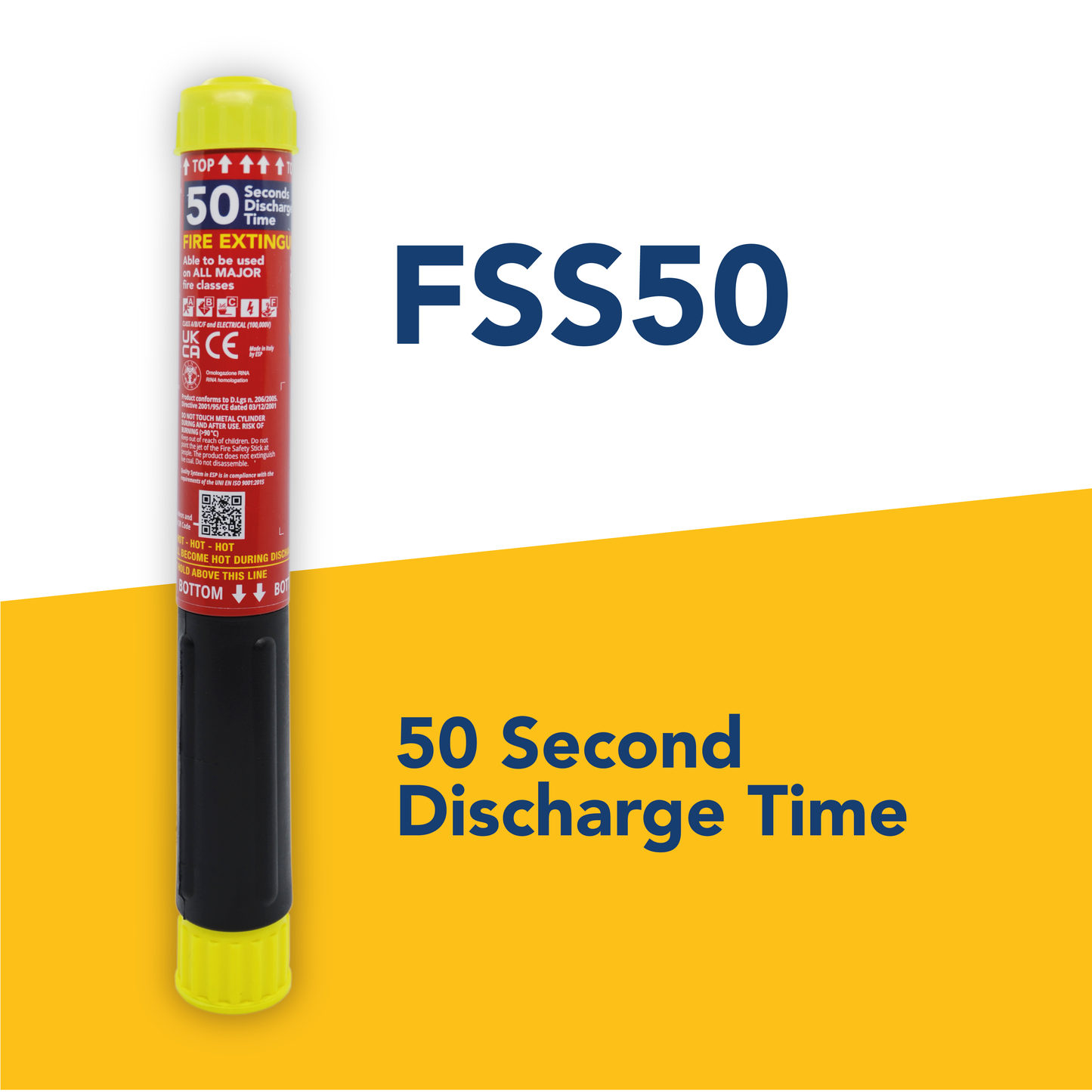 Fire Safety Stick FSS50 Hand Held Fire Extinguisher - 50 Seconds Discharge