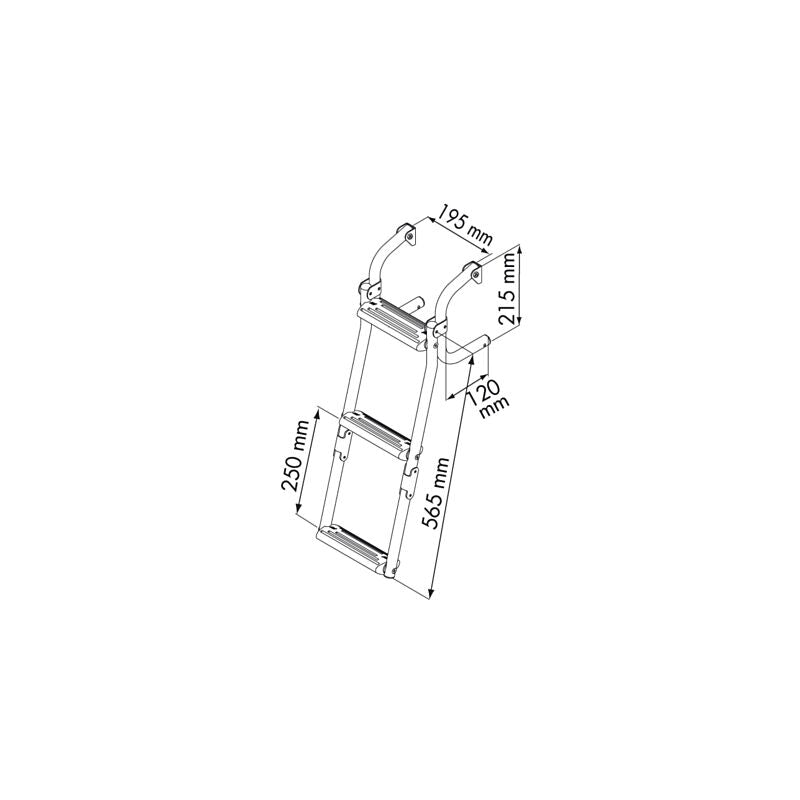 Plastimo Stainless Steel Boarding Ladder For Narrow Transoms - 3 Step