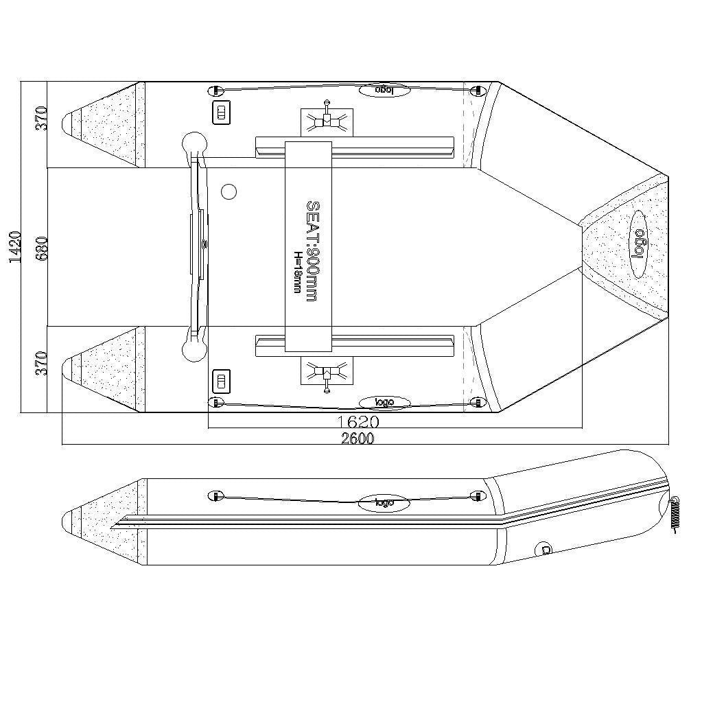 Seago 260 AF Inflatable Dinghy - Air Deck