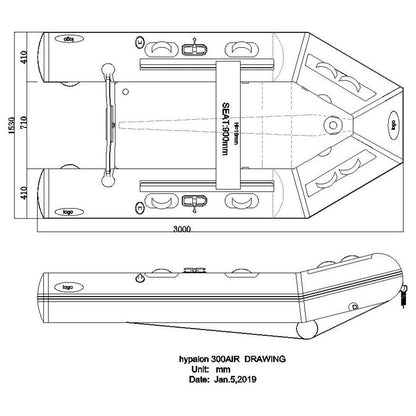 Seago Hypalon HY300 Inflatable Dinghy - Air Deck