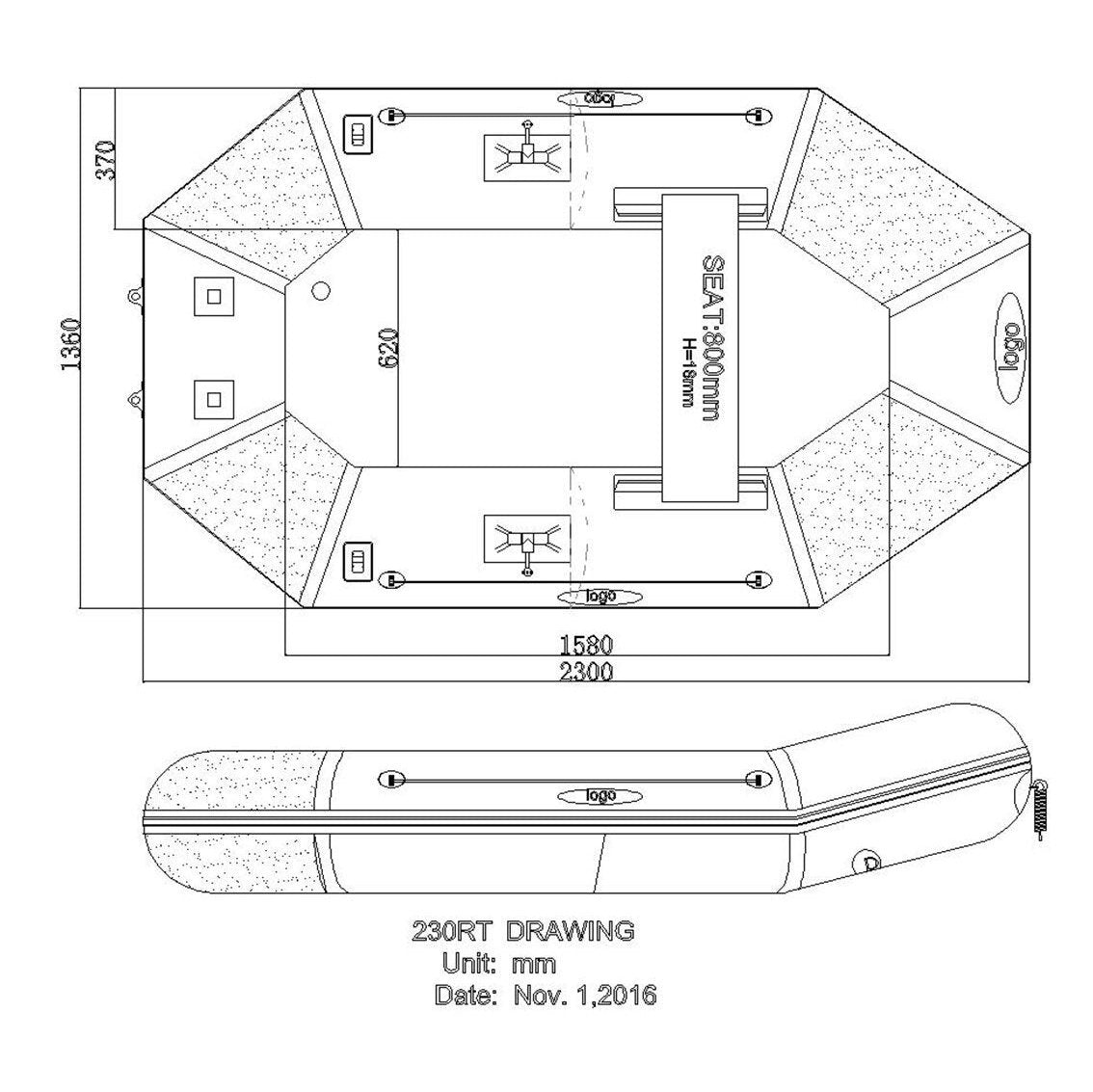 Seago Spirit 230 RT Inflatable Dinghy - Air Deck