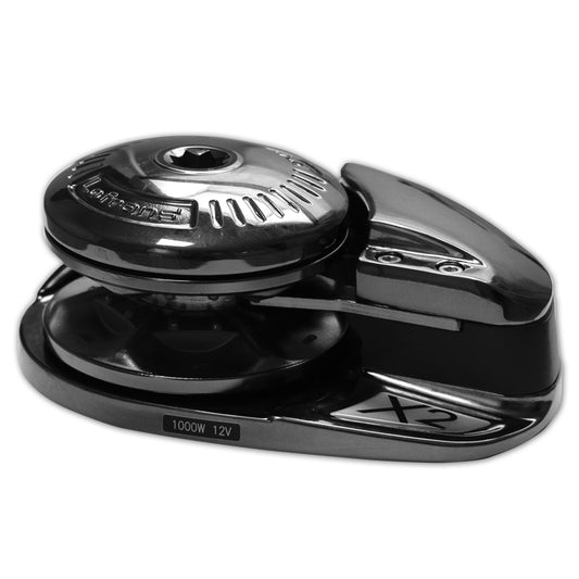 Lofrans X2 Vertical Windlass Dark Version 8mm Gypsy Low Profile 1000W 12V - ISO/DIN