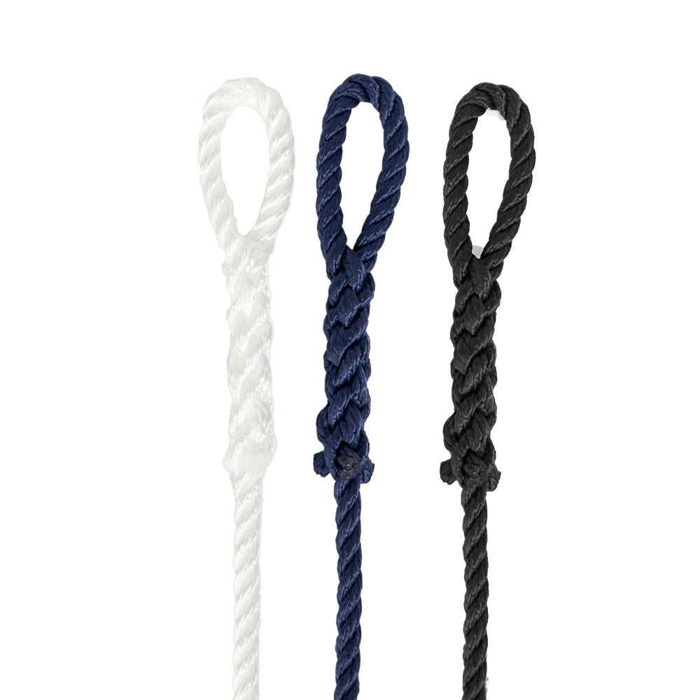 Seago 3 Strand Fender Rope Line With Spliced Eye - 8mm